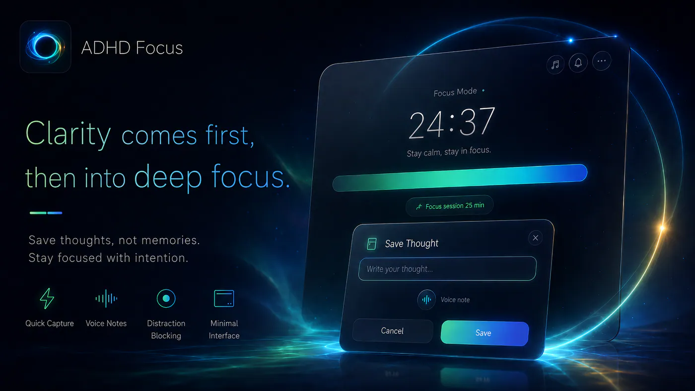 Capture thoughts without leaving focus