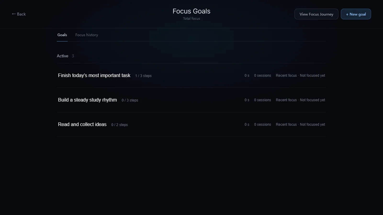 Goal linking