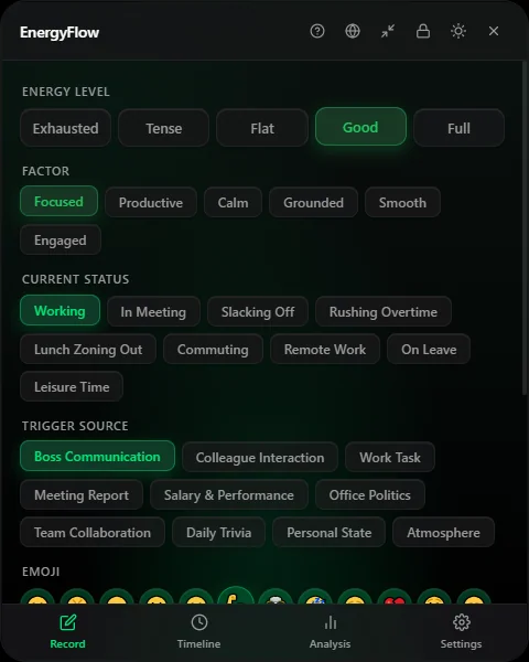 Energy and mood context