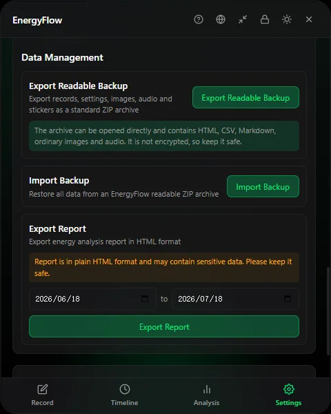 Backup and data control